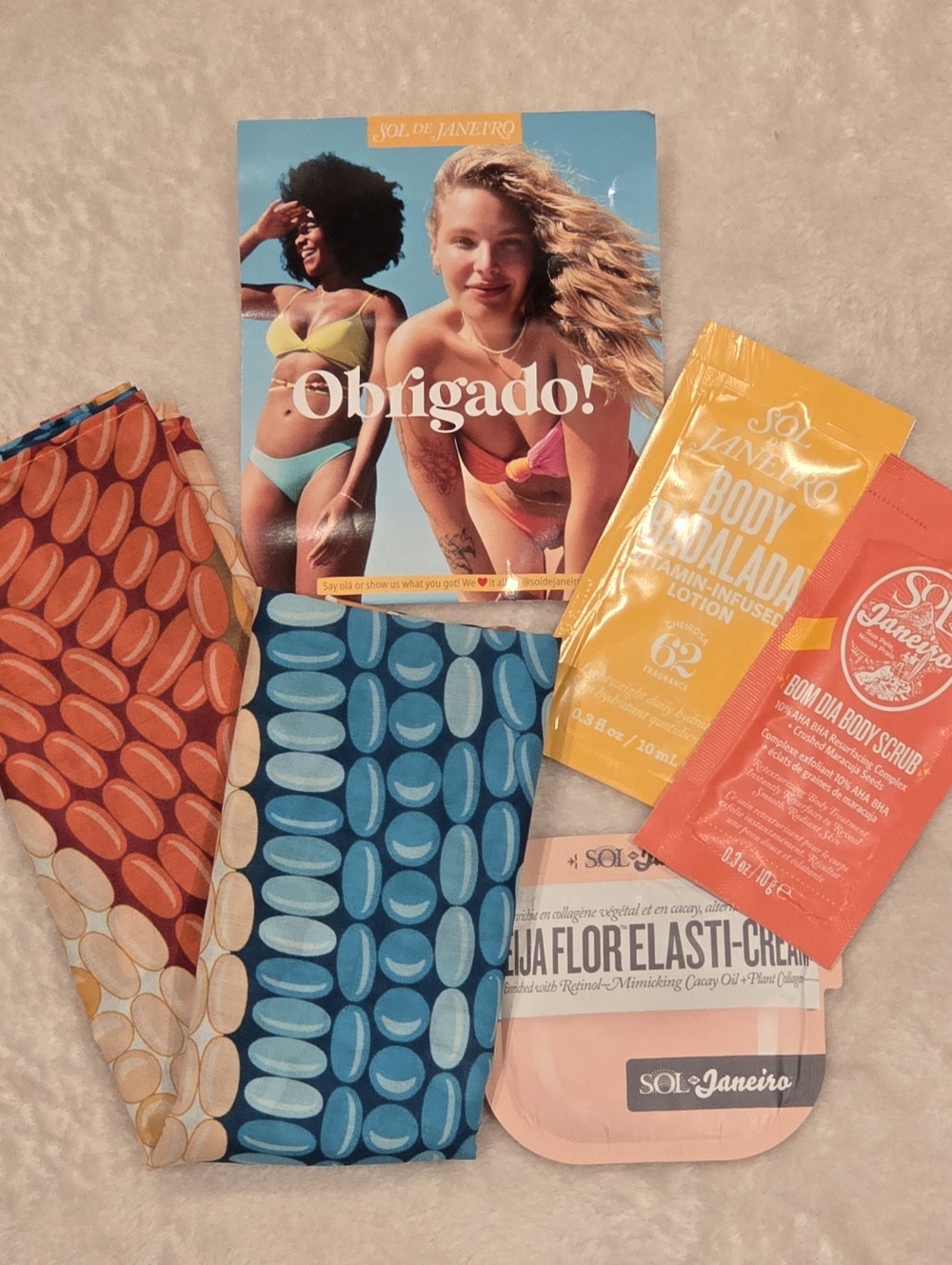 Sol de Janeiro Bright Orange & Blue Mosaic Scarf ✨️ LIMITED EDITION ✨️ NEW